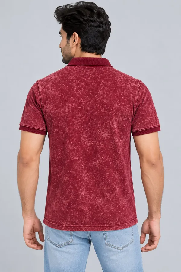 Dark_Red_Cotton_Acid-Wash_Graphic_Polo_T-Shirt_For_Men