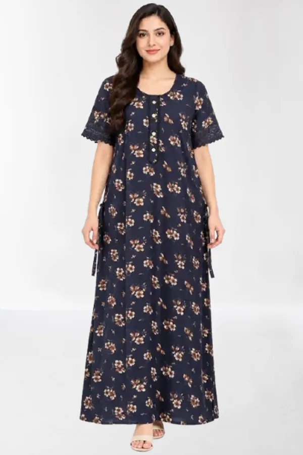 Dark_Indigo_Cotton_Night_Wear_For_Women