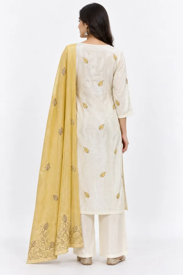 Cream_Shimmer_Straight_Leaf_Vine_Embroidered_Suit_Set_For_Women