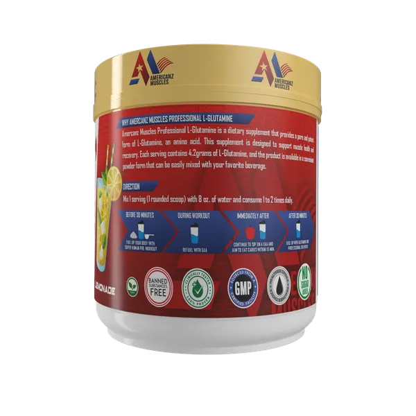 American_Muscles_Professional_L-Glutamine_Lemon_Supplement