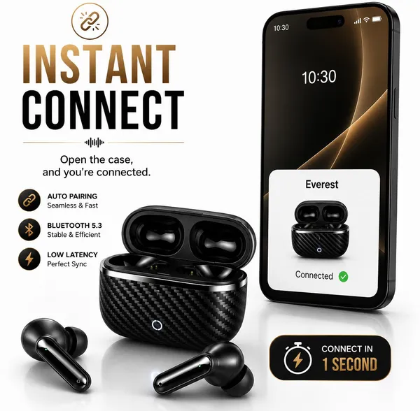 NS_WORLD_Everest_TWS_PRO_Earbuds_|Carbon_Fiber_Body|_HD_Bass_|_Touch_|_Wireless_Earphone_Bluetooth_Gaming_(Black,_True_Wireless)