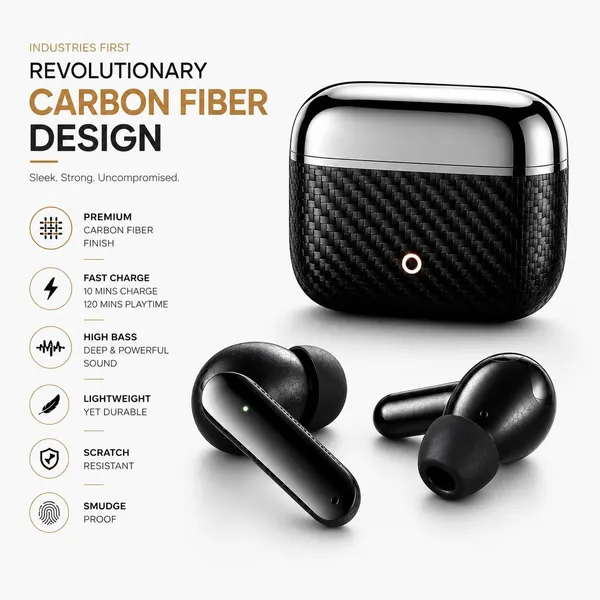 NS_WORLD_Everest_TWS_PRO_Earbuds_|Carbon_Fiber_Body|_HD_Bass_|_Touch_|_Wireless_Earphone_Bluetooth_Gaming_(Black,_True_Wireless)