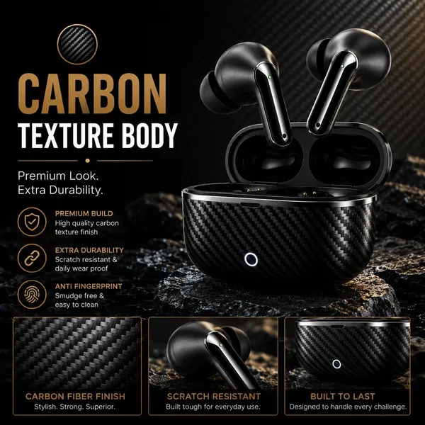 NS_WORLD_Everest_Pro_TWS_ENC_Earbuds_|Carbon_Fiber|_HD_Bass_|_Touch_|_Wireless_Earphones_Bluetooth_Gaming_(Black,_True_Wireless)