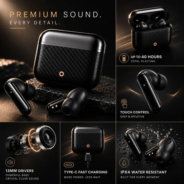 NS_WORLD_Everest_TWS_ENC_Earbuds_|Carbon_Fiber_Body|_HD_Bass_|_Touch_|_Wireless_Earphones_Bluetooth_Gaming_(Black,_True_Wireless)