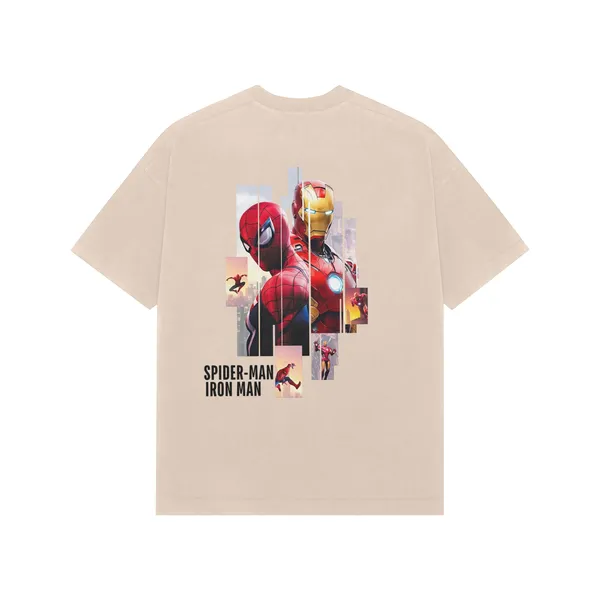 Beige_Pure_Cotton_Regular_Fit_Spider-Man_Iron_Man_Graphic_T-Shirt_For_Men