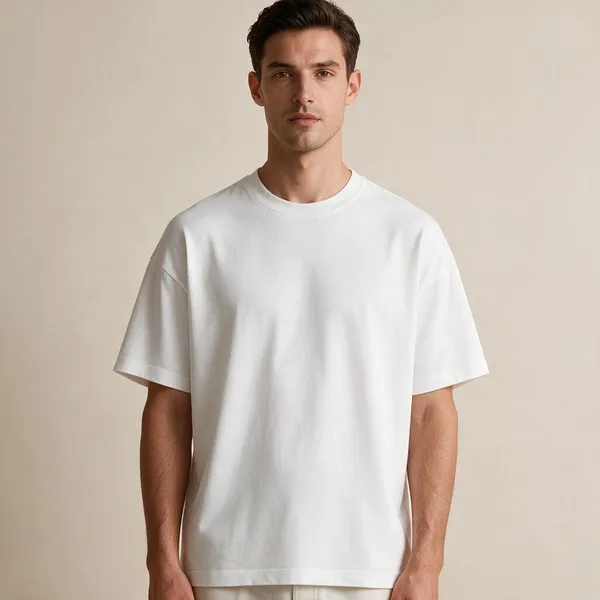 White_Pure_Cotton_Regular_Fit_Solid_Crew_Neck_T-Shirt_For_Men