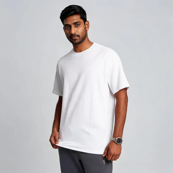 White_Pure_Cotton_Regular_Fit_Solid_Crew_Neck_T-Shirt_For_Men