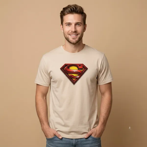 Beige_Pure_Cotton_Regular_Fit_Superman_Graphic_Crew_Neck_T-Shirt_For_Men