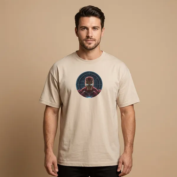 Beige_Pure_Cotton_Regular_Fit_Iron_Man_Graphic_T-Shirt_For_Men