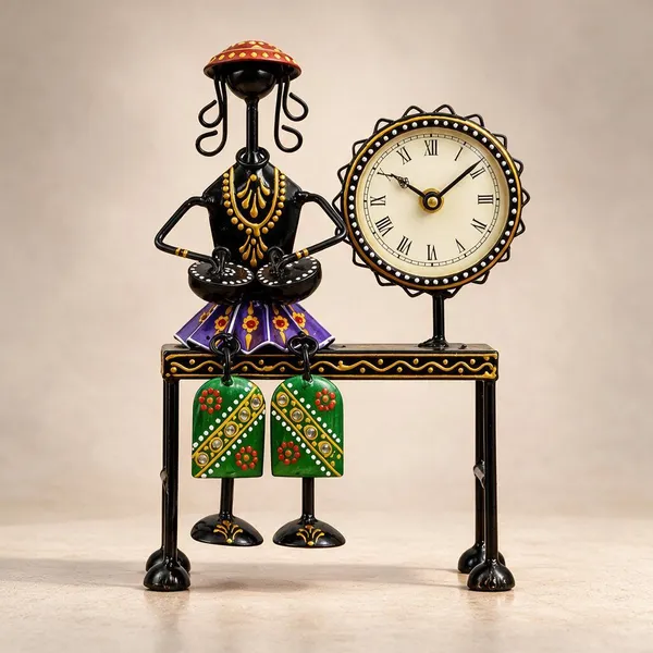 Black_Metal_Table_Clock_For_Home_&_Decor