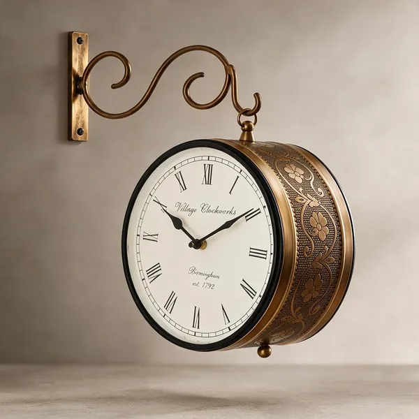 Brown_Metal_Railway_Clock_For_Home_&_Decor