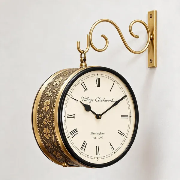 Brown_Metal_Railway_Clock_For_Home_&_Decor