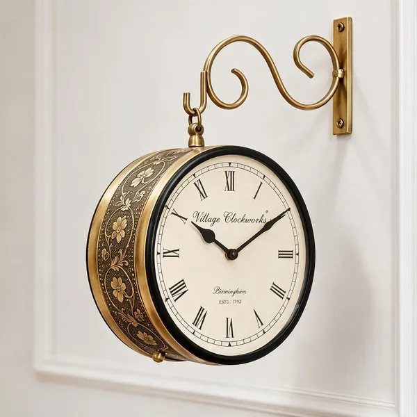 Brown_Metal_Railway_Clock_For_Home_&_Decor