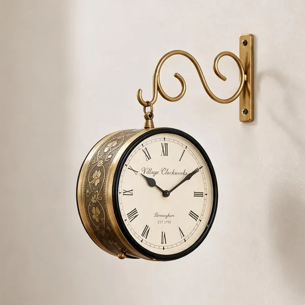 Brown_Metal_Railway_Clock_For_Home_&_Decor