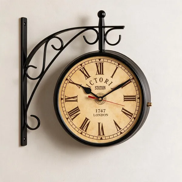 Black_Metal_Railway_Clock_For_Home_&_Decor