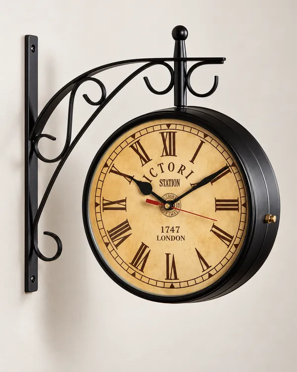 Railway_Clock_Plain_Black_6”_BOTH_SIDE