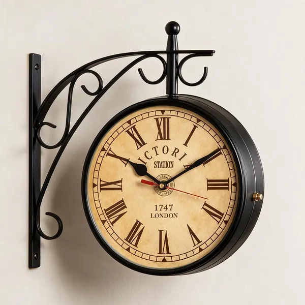 Black_Metal_Railway_Clock_For_Home_&_Decor