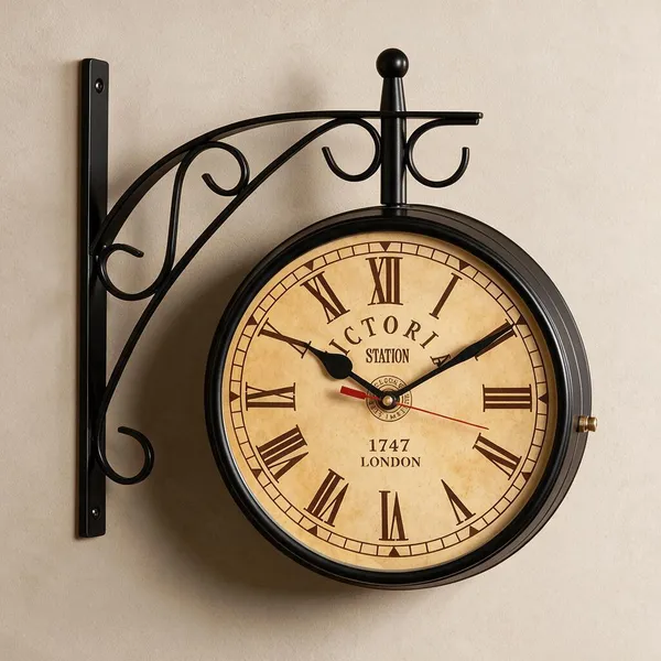 Black_Metal_Railway_Clock_For_Home_&_Decor