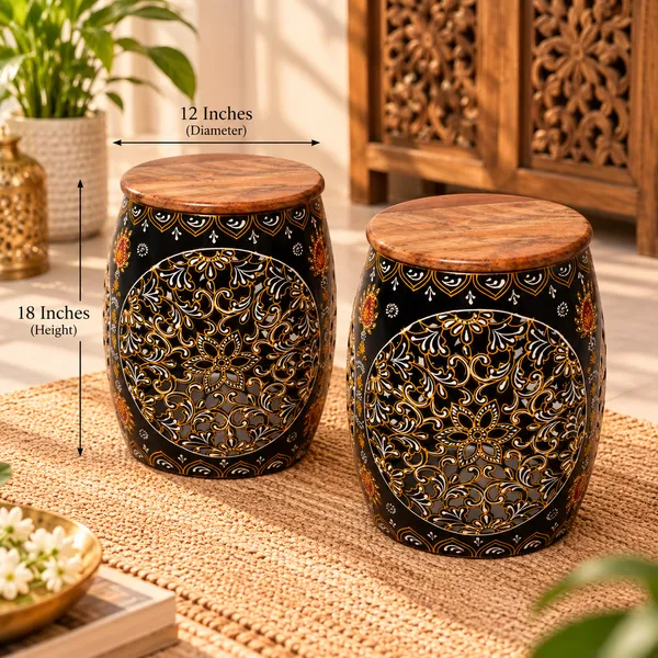 Stool_Black_Painting_set_of_2