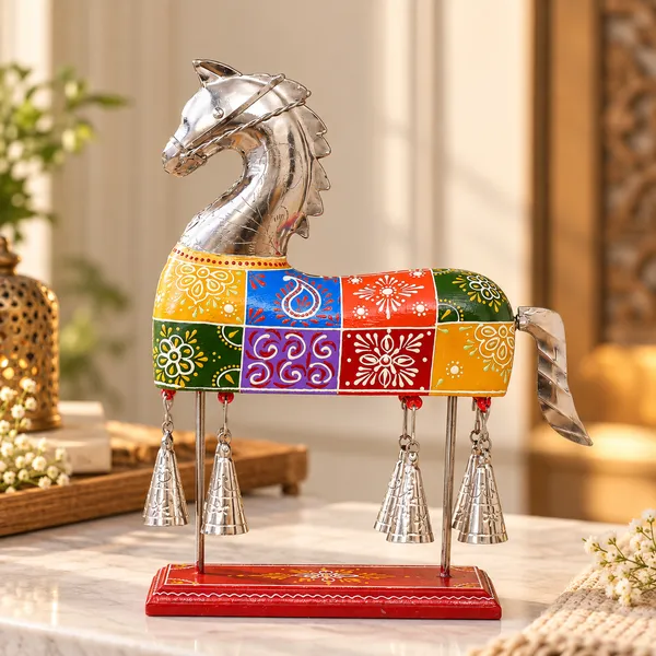 Colourful_Handpainted_Metal_Horse_with_Hanging_Bells
