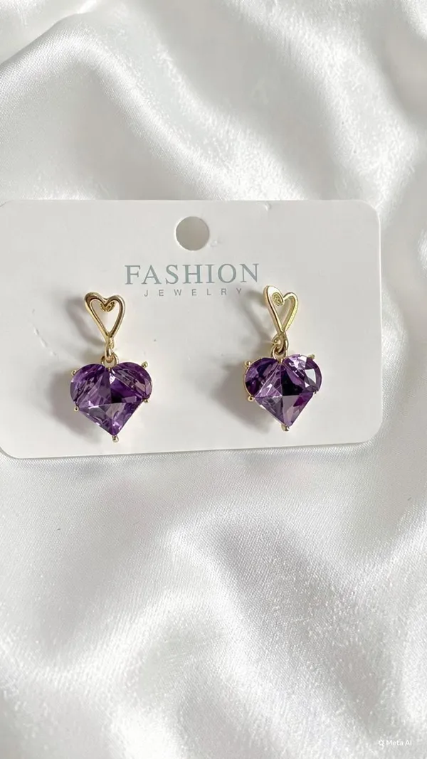 Heart_Studs_White_Korean_Studs_Heart_Shape_Earrings_Purple_Combo