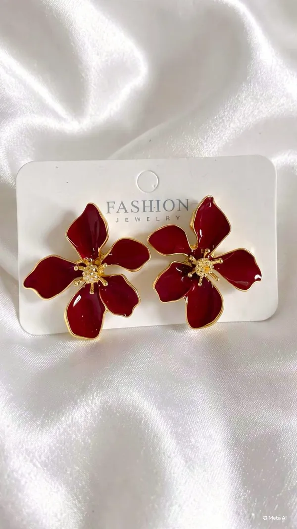 Floral_Earring_Red