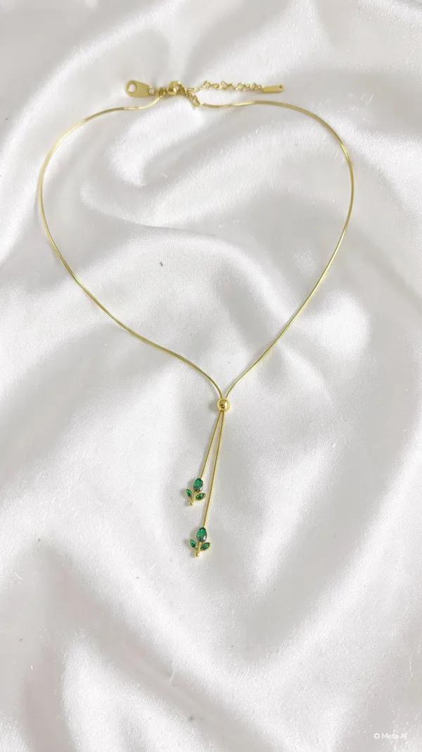 Double_Chain_Tulip_Necklace_Green