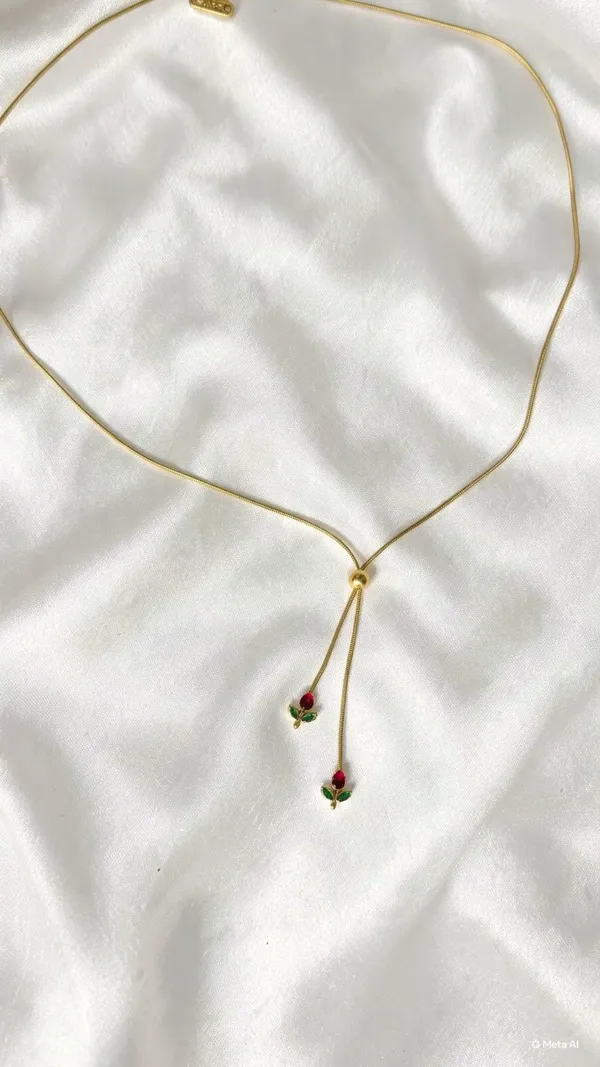 Double_Chain_Tulip_Necklace_Red