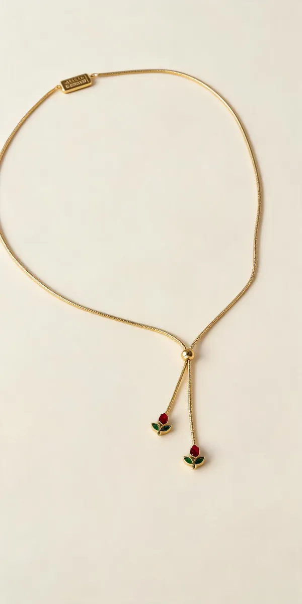 Double_Chain_Tulip_Necklace_Red