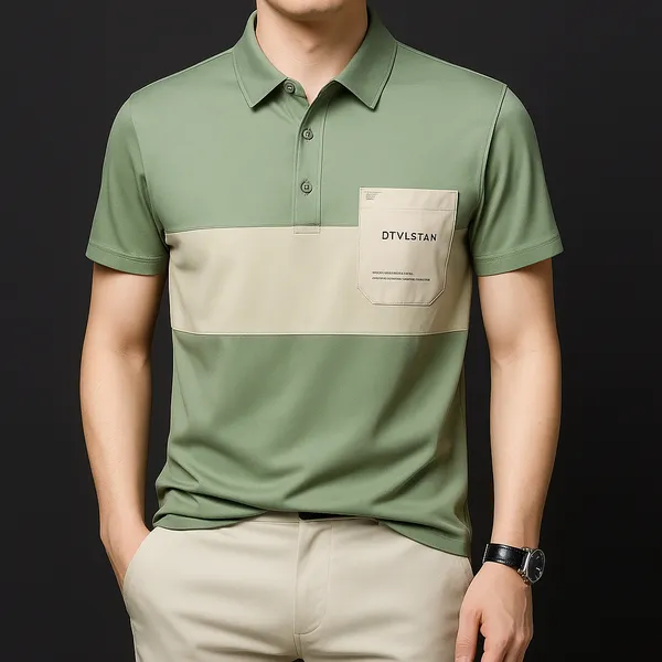 Prestige_Line_Contrast_Pocket_Polo_T_Shirt_Green