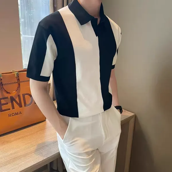 Ivory_Axis_Panel_Knit_Polo_Blue