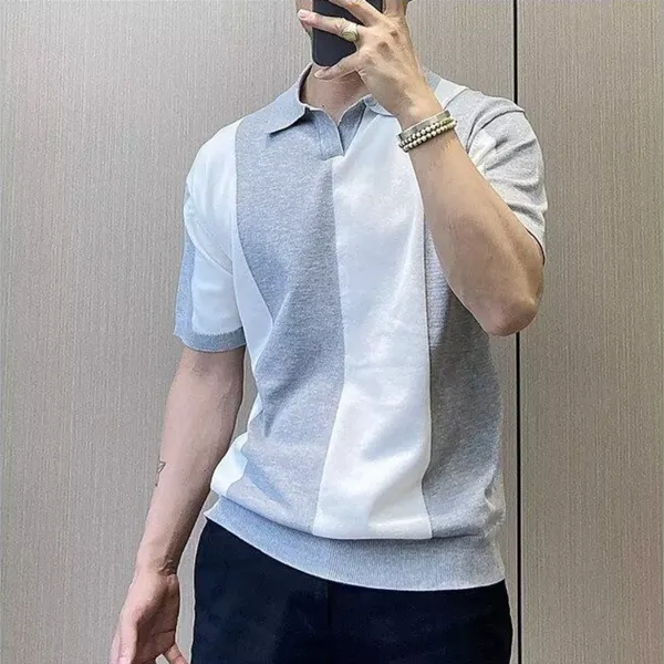 Ivory_Axis_Panel_Knit_Polo_Blue