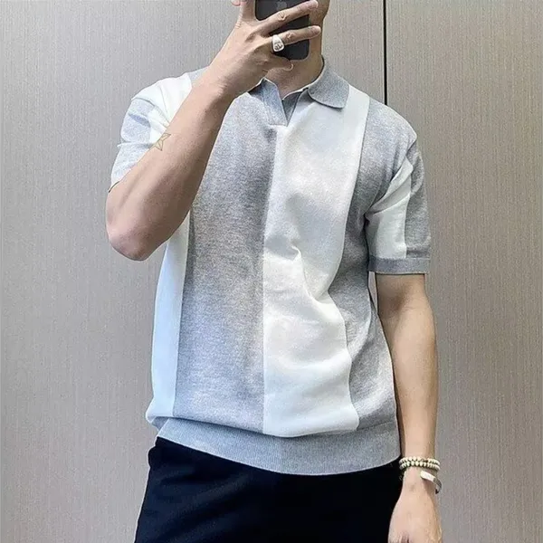 Ivory_Axis_Panel_Knit_Polo_Grey