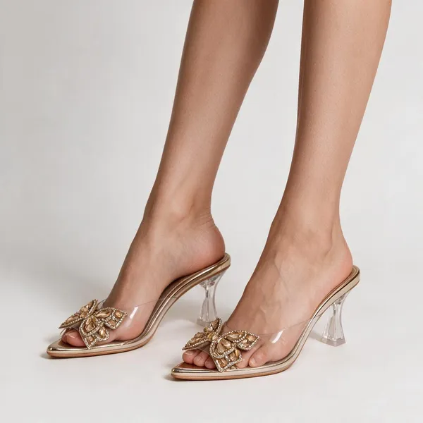 Gold_Mesh_Micro-Sequin_Floral_Block_Heel_Sandal_For_Women