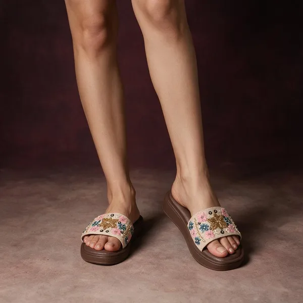 Brown_Synthetic_Slip-On_Embroidered_Flat_Slides_For_Women