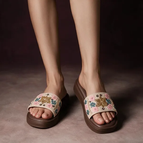 Brown_Synthetic_Slip-On_Embroidered_Flat_Slides_For_Women