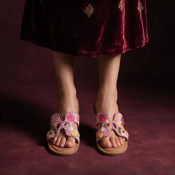 Multicolour_Synthetic_Slip-On_Embroidered_Flat_Sandals_For_Women