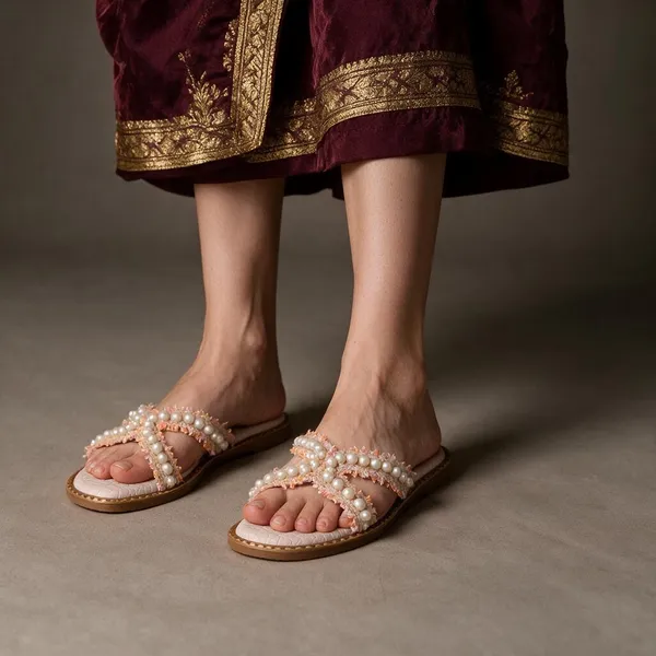 Beige_Synthetic_Slip-On_Pearl_Embellished_Flat_Sandals_For_Women
