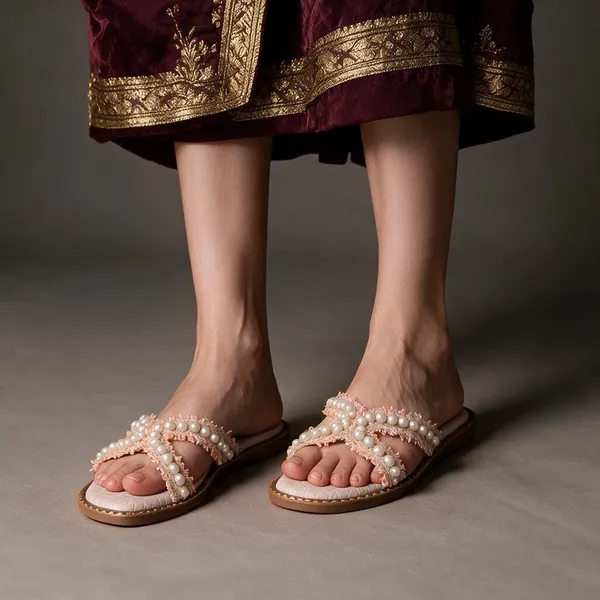 Beige_Synthetic_Slip-On_Pearl_Embellished_Flat_Sandals_For_Women