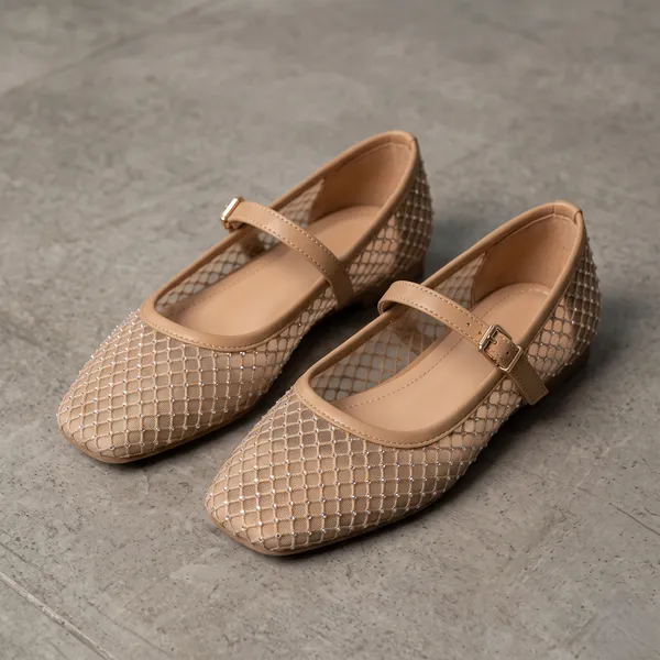 Tan_Mesh_Micro-Sequin_Embellished_Jutti_For_Women
