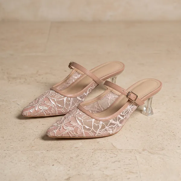Pink_Mesh_Pointed-Toe_Embroidered_Slingback_Heels_For_Women
