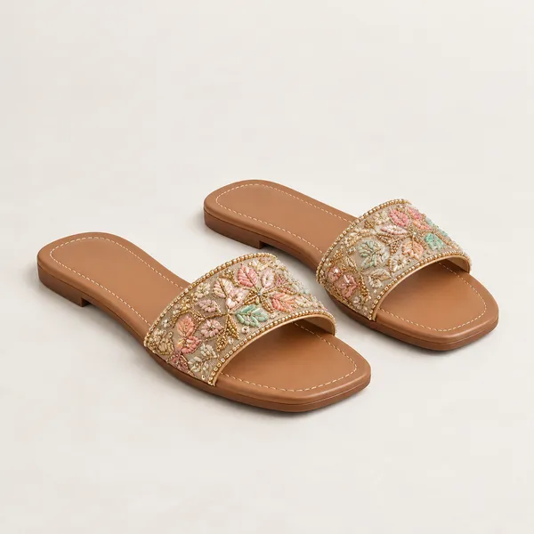 Brown_Synthetic_Slip-On_Floral_Printed_Flat_Sandals_For_Women