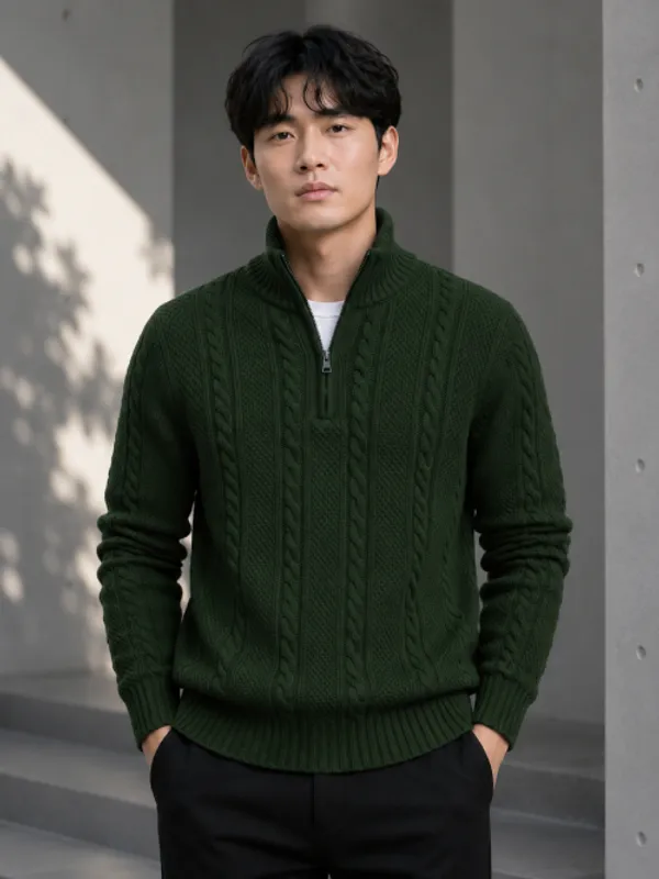 Freaks_Men’s_Cable_Knit_Half-Zip_Sweater_|_Full_Sleeve_Winter_Pullover_for_Men