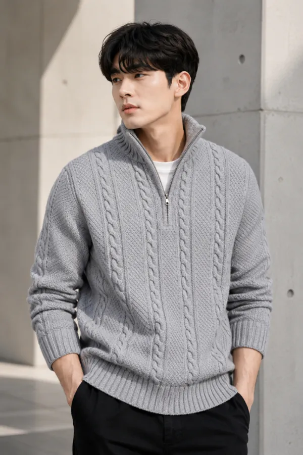 Freaks_Men’s_Cable_Knit_Half-Zip_Sweater_|_Full_Sleeve_Winter_Pullover_for_Men