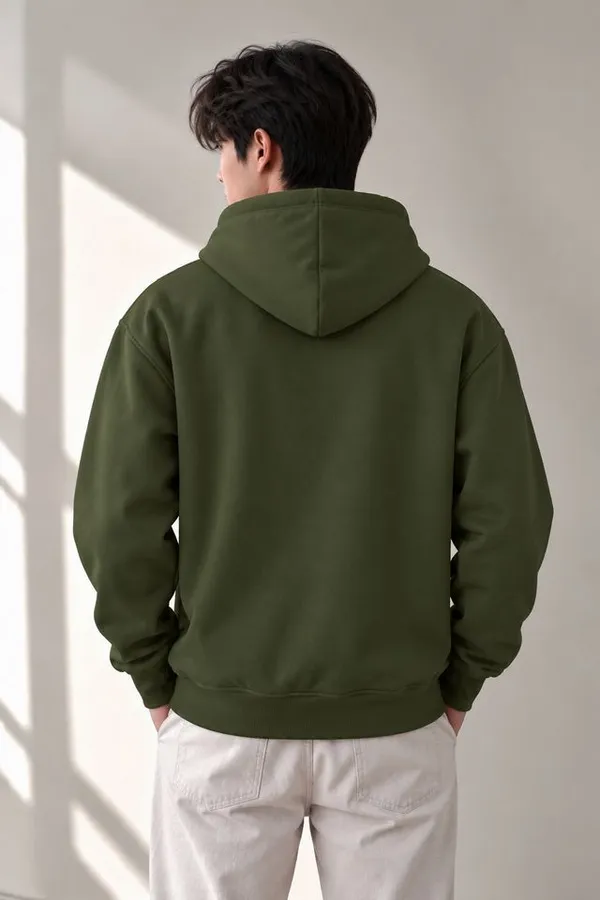 Olive_Woolen_Cable_Knit_Zip-Up_Hoodie_For_Men