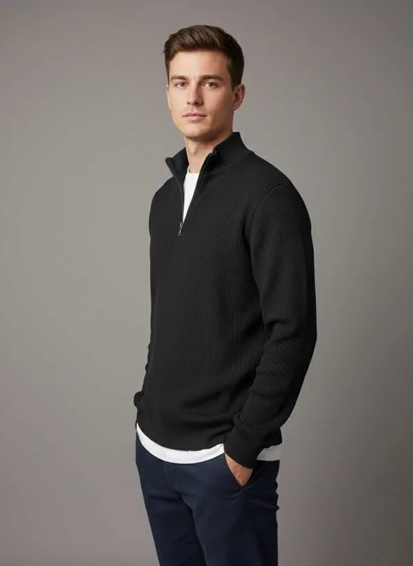 Freaks_Men’s_Ribbed_Knit_Half-Zip_Sweater_|_Full_Sleeve_High_Neck_Winter_Pullover