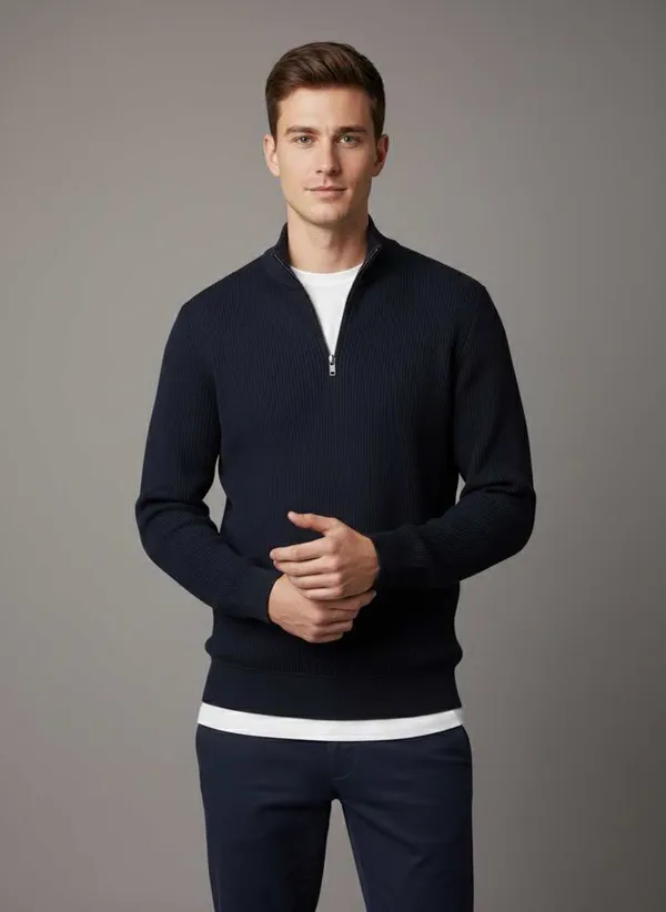 Freaks_Men’s_Ribbed_Knit_Half-Zip_Sweater_|_Full_Sleeve_High_Neck_Winter_Pullover