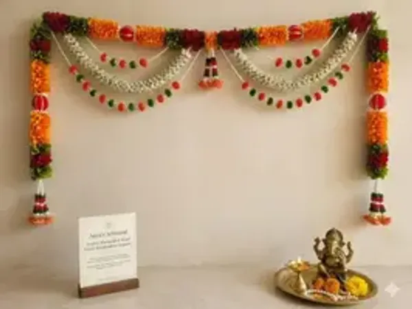 Saraswati_Pink_Floral_Designer_Door_Toran_Set_With_Hanging_100_Cm