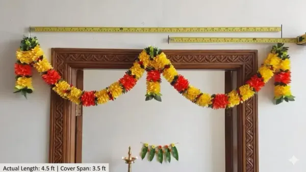 Handcrafted_Artificial_Marigold_Flower_Toran_For_Main_Door_Decoration_Traditional_Yellow_Orange_Floral_Garland