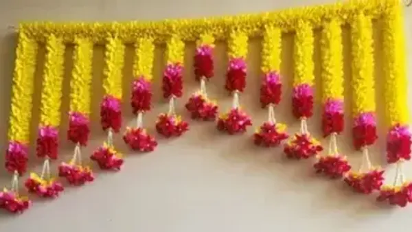 Premium_Lemon_Yellow_Saraswati_Pink_With_Maroon_Toran_Pack_105cm